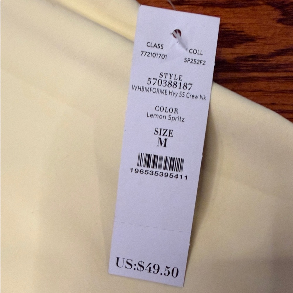 White House Black Market Forme Stretch Short Sleeve Crewneck Tee in Yellow - Picture 5 of 7